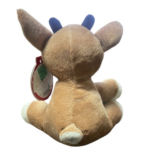 Rudolph the Red Nosed Reindeer Plush Stuffed Animal Bell Rattle Toy 5" - Picture 3 of 4